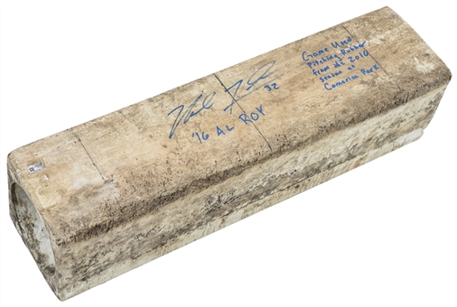 2016 Michael Fulmer Game Used and Signed Comerica Park Pitching Rubber (MLB Authenticated)